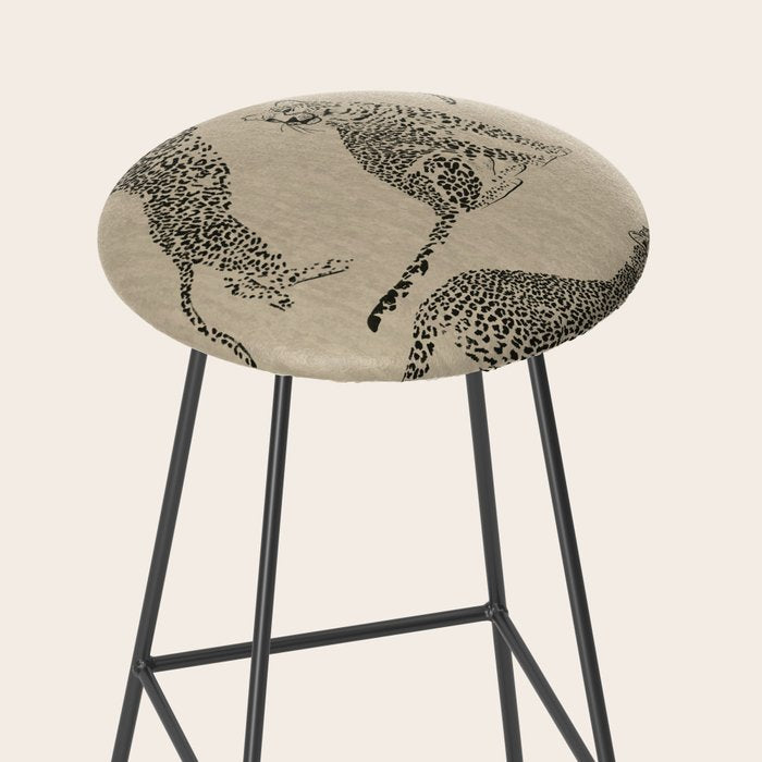 tan leopard pattern Stool Gallery Image 2