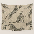 tan leopard pattern Wall Tapestry Gallery Image 4