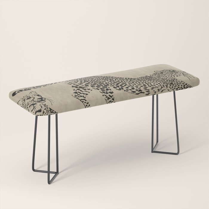 tan leopard pattern Bench Gallery Image 1