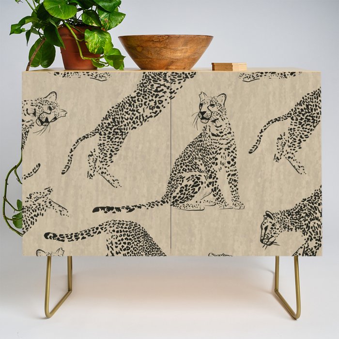 tan leopard pattern Credenza Gallery Image 1