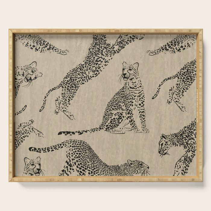 tan leopard pattern Serving Tray Gallery Image 1