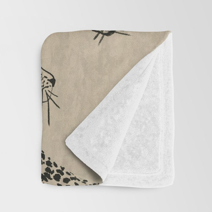 tan leopard pattern Throw Blanket Gallery Image 3