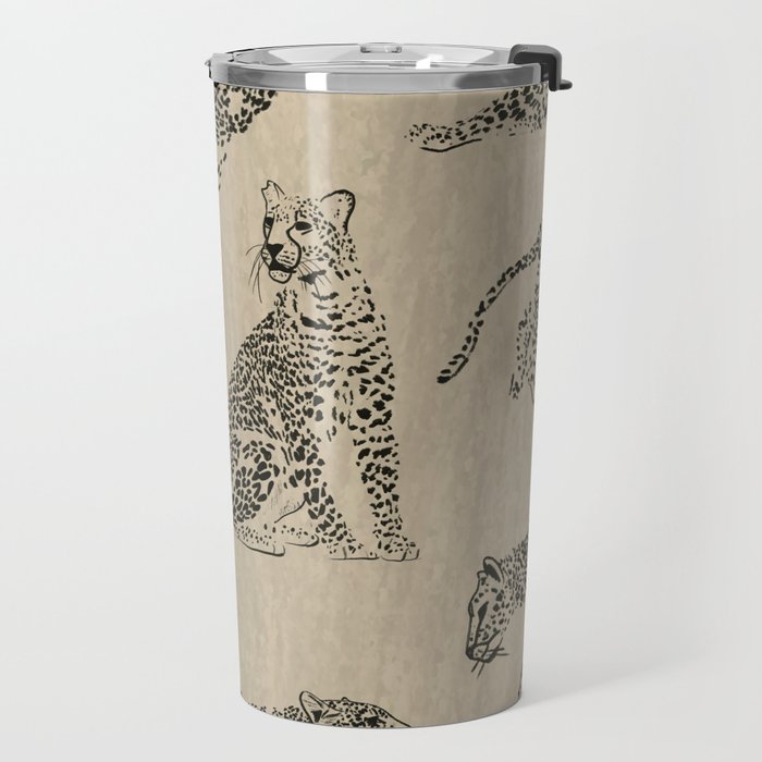 tan leopard pattern Travel Mug Gallery Image 2