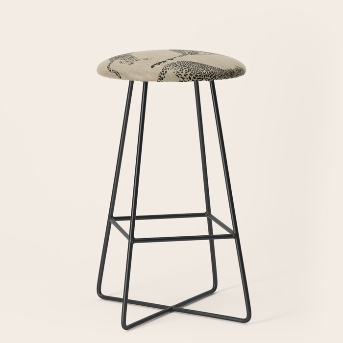 tan leopard pattern Stool Gallery Image 1