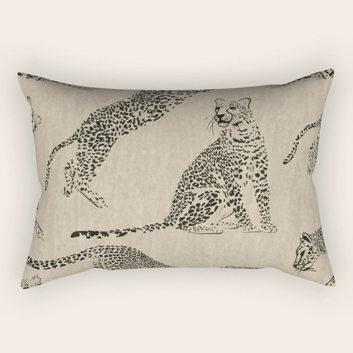 tan leopard pattern Rectangular Pillow Gallery Image 1