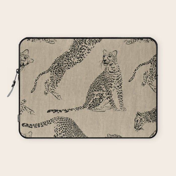 tan leopard pattern Laptop Sleeve Gallery Image 1