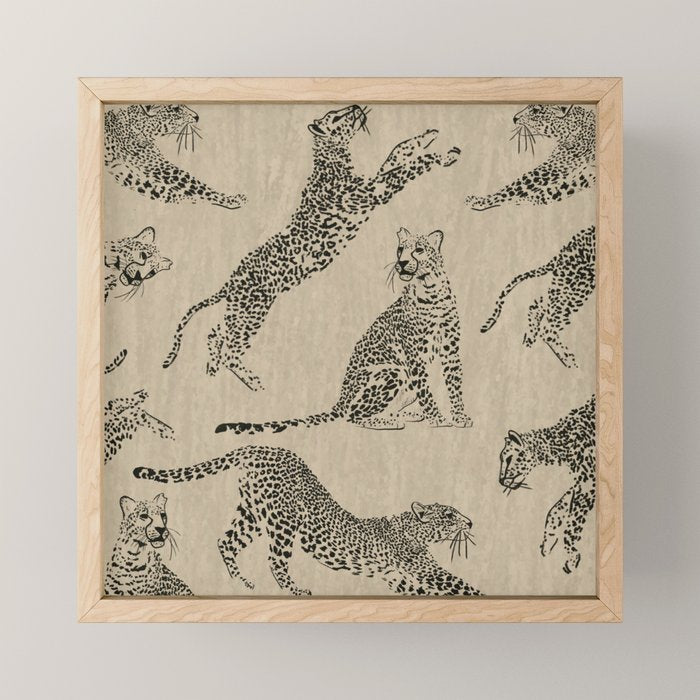 tan leopard pattern Mini Art Print Gallery Image 1