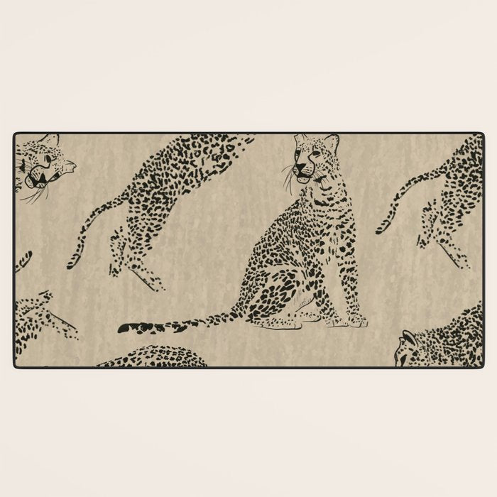 tan leopard pattern Desk Mat Gallery Image 3