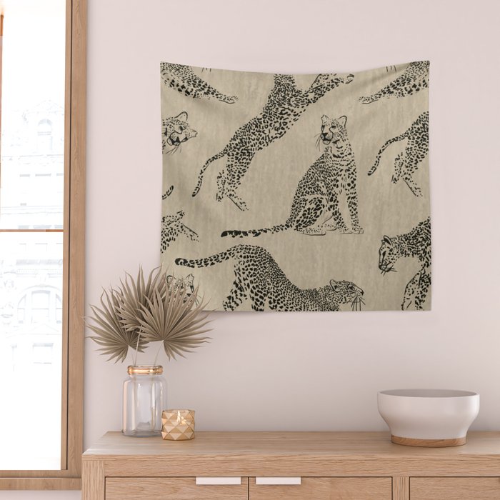 tan leopard pattern Wall Tapestry Gallery Image 2