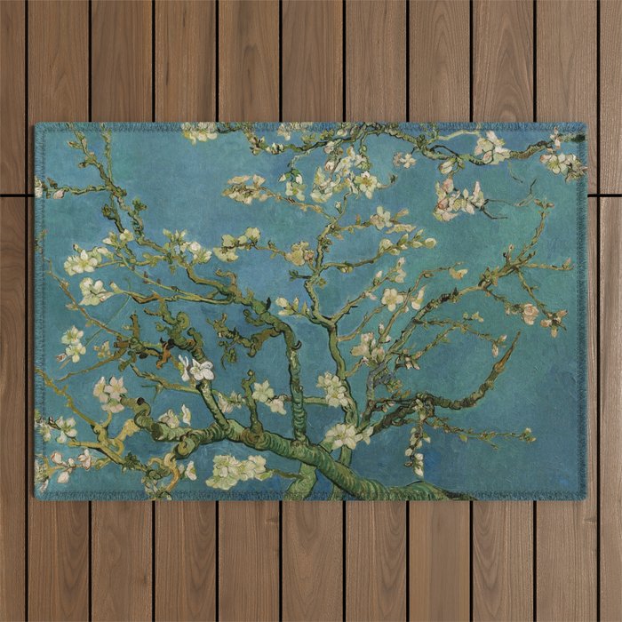Blossoming Almond Tree Vincent Van Gogh Outdoor Rug Gallery Image 1