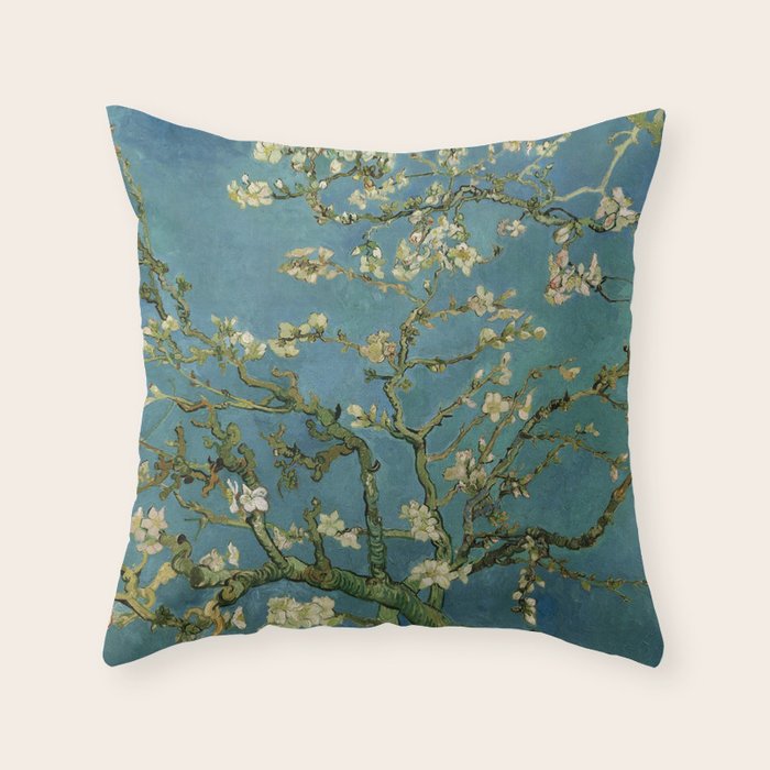 Blossoming Almond Tree Vincent Van Gogh Throw Pillow Gallery Image 1