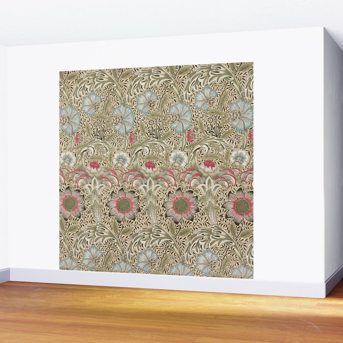 Corncockle Vintage William Morris Floral Wall Mural Gallery Image 2