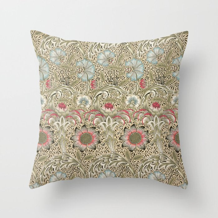 Corncockle Vintage William Morris Floral Throw Pillow Gallery Image 6