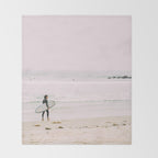 California Coast Surfer - Venice Beach Ocean View - Travel Photography Throw Blanket Gallery Image 2