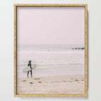 California Coast Surfer - Venice Beach Ocean View - Travel Photography Serving Tray Gallery Image 1