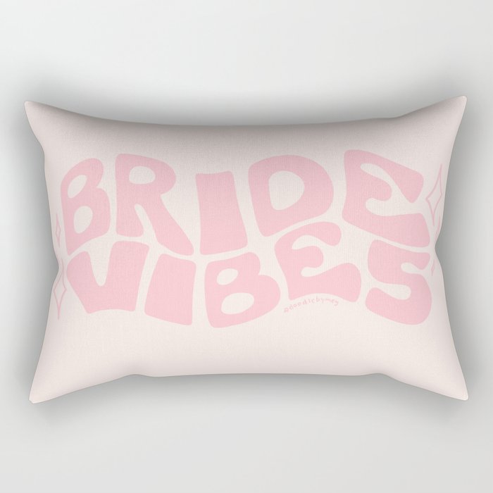 Bride Vibes in Pink Rectangular Pillow Gallery Image 1