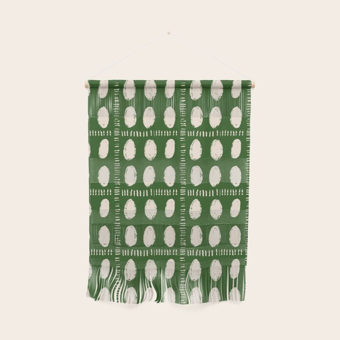 Green Boho Quilt Pattern Wall Hanging Gallery Image 1