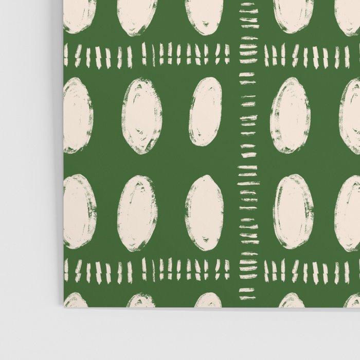 Green Boho Quilt Pattern Poster Gallery Image 3