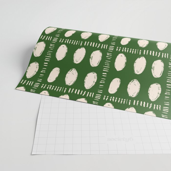 Green Boho Quilt Pattern Wrapping Paper Gallery Image 2