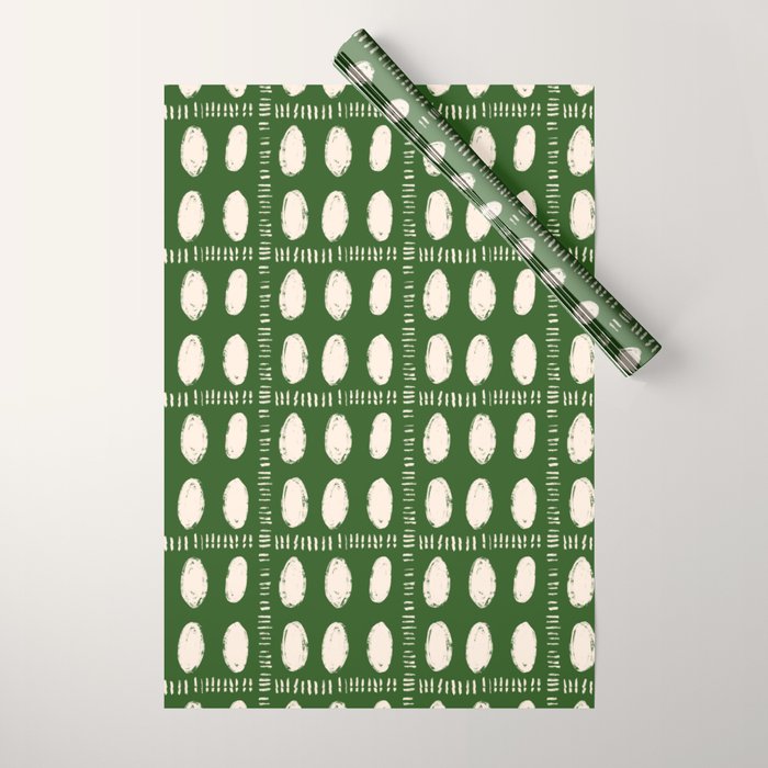 Green Boho Quilt Pattern Wrapping Paper Gallery Image 1