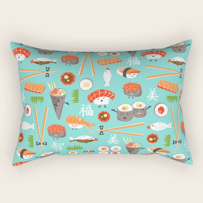 Happy Sushi Rectangular Pillow Gallery Image 2