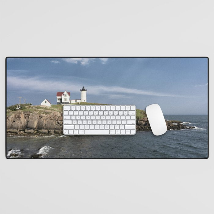 Nubble Lighthouse in Summer Desk Mat Gallery Image 1