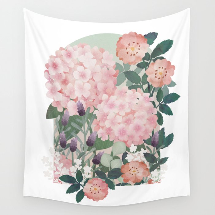 Summer Garden Window Wall Tapestry Gallery Image 4