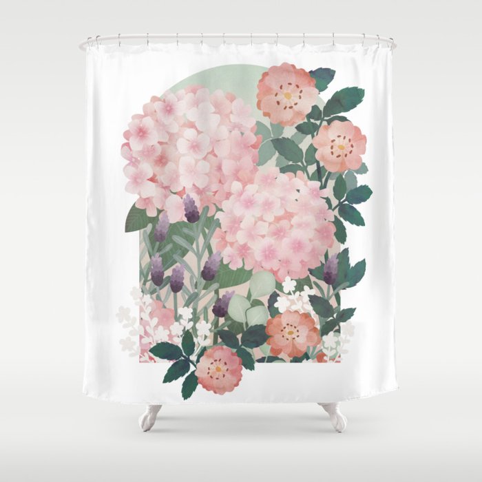 Summer Garden Window Shower Curtain Gallery Image 1
