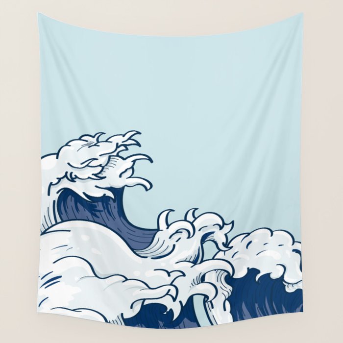 The Great Kanagawa Japanese Wave Wall Tapestry Gallery Image 1