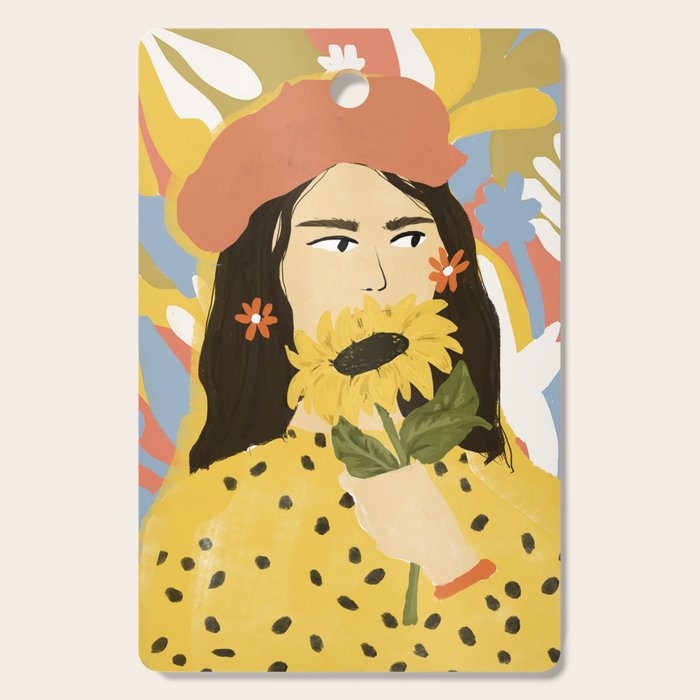 Sunflowers In Your Face Cutting Board Gallery Image 1