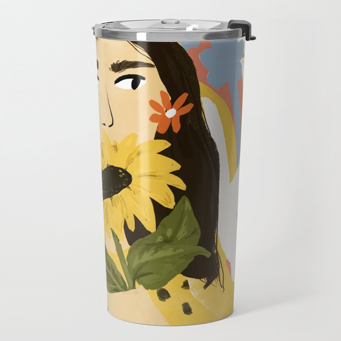 Sunflowers In Your Face Travel Mug Gallery Image 2