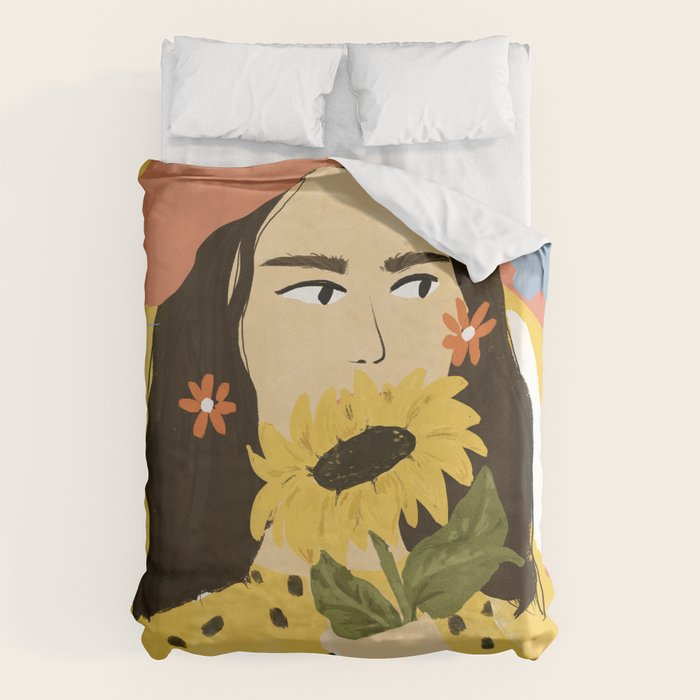 Sunflowers In Your Face Duvet Cover Gallery Image 1