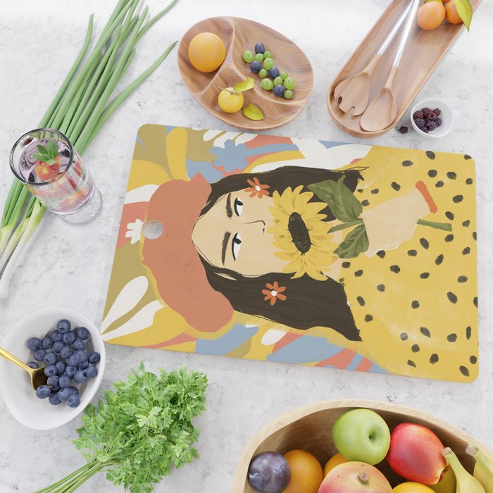 Sunflowers In Your Face Cutting Board Gallery Image 2