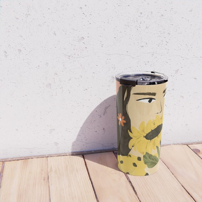 Sunflowers In Your Face Travel Mug Gallery Image 4