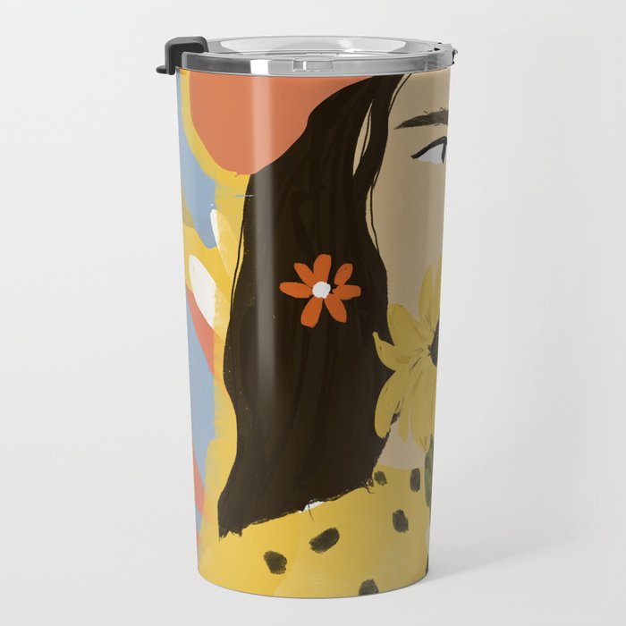 Sunflowers In Your Face Travel Mug Gallery Image 3