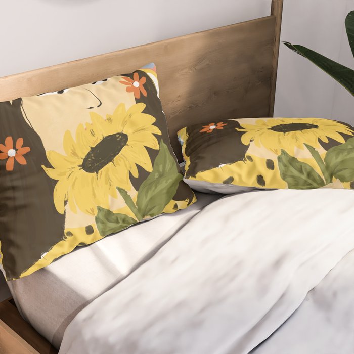 Sunflowers In Your Face Pillow Sham Gallery Image 2
