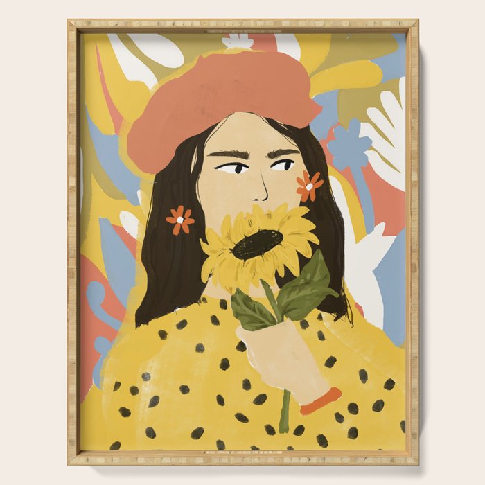 Sunflowers In Your Face Serving Tray Gallery Image 1