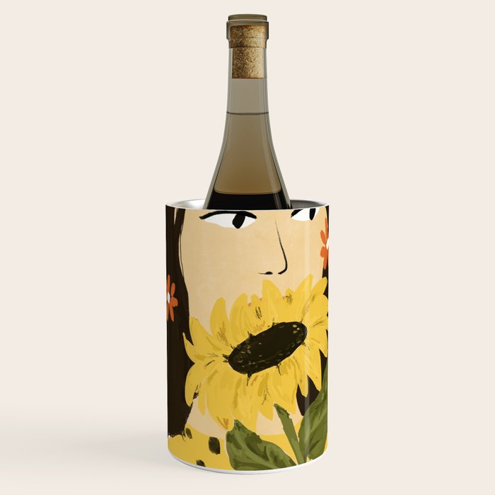 Sunflowers In Your Face Wine Chiller Gallery Image 1