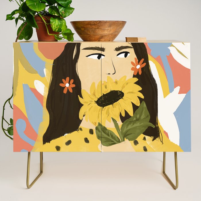 Sunflowers In Your Face Credenza Gallery Image 1