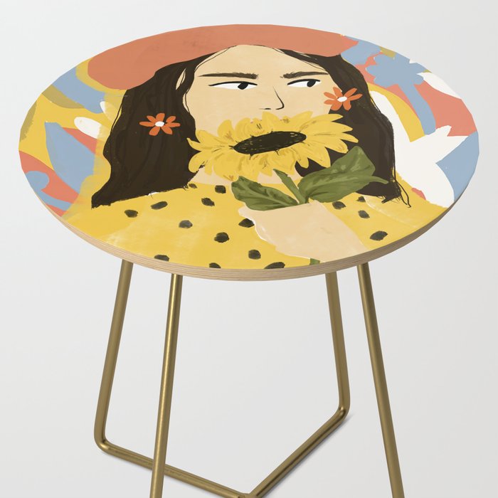 Sunflowers In Your Face Side Table Gallery Image 2