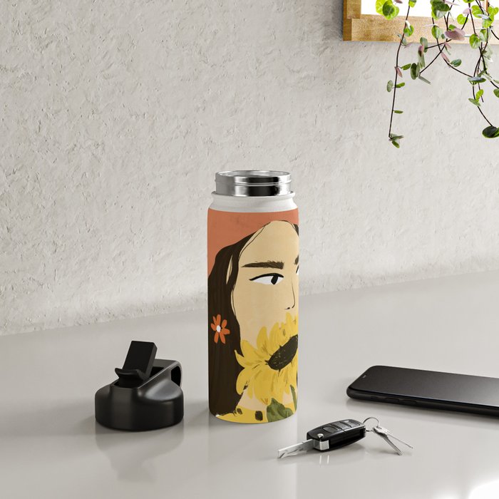 Sunflowers In Your Face Water Bottle Gallery Image 4