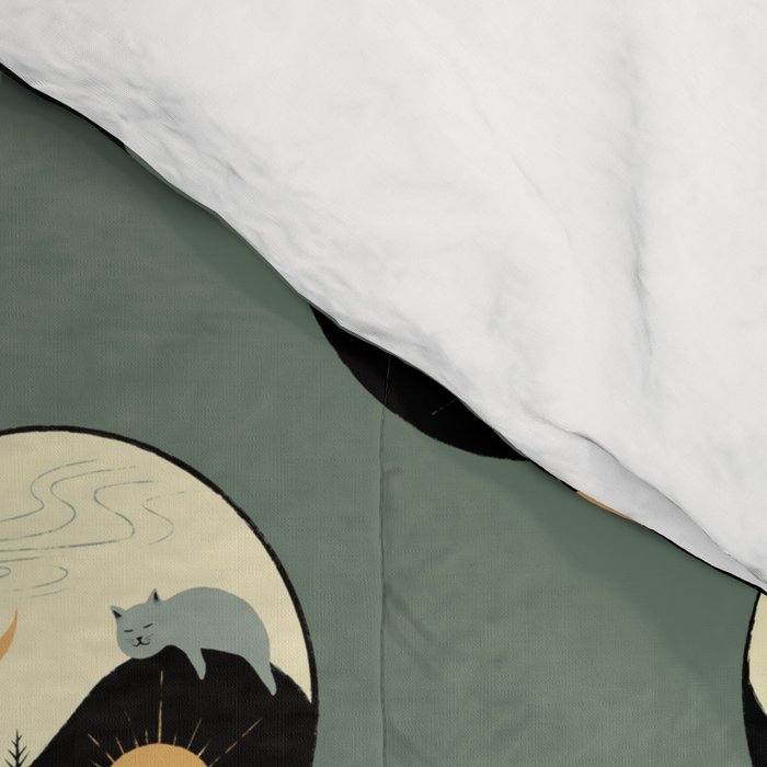 Hidden cat 36 yin yang balance Comforter Gallery Image 4