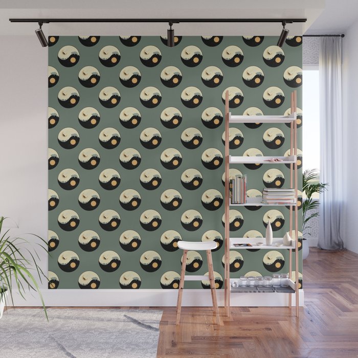 Hidden cat 36 yin yang balance Wall Mural Gallery Image 1