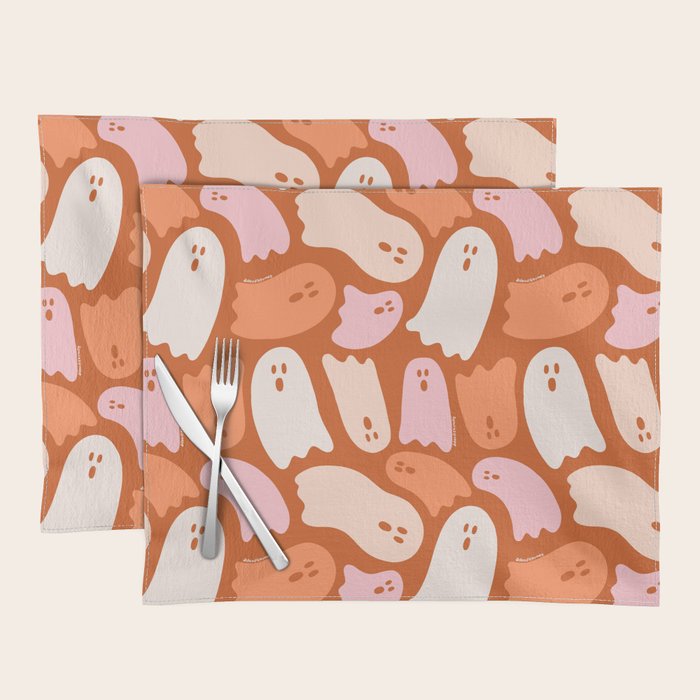 Ghost Print in Orange Placemat Gallery Image 1