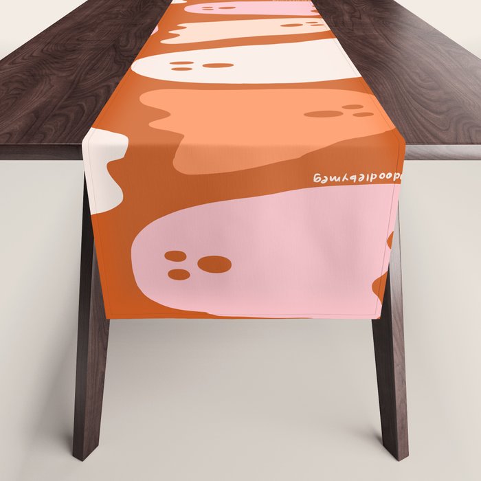 Ghost Print in Orange Table Runner Gallery Image 1