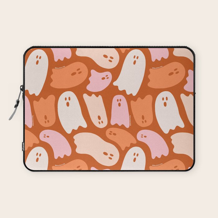Ghost Print in Orange Laptop Sleeve Gallery Image 1