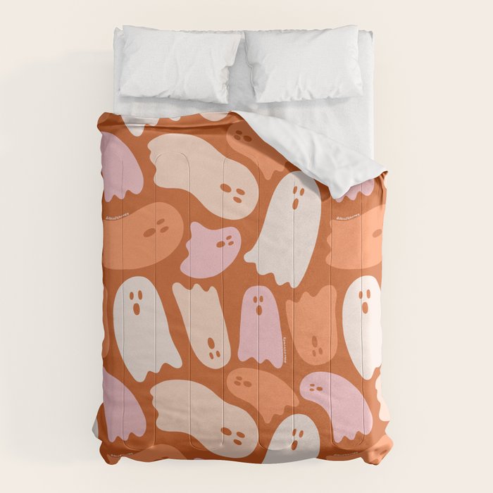 Ghost Print in Orange Comforter Gallery Image 6