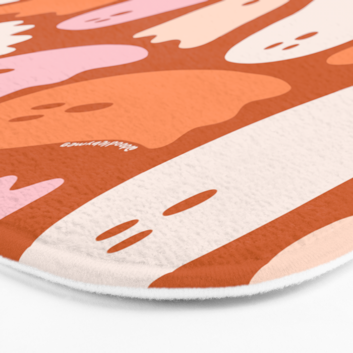 Ghost Print in Orange Bath Mat Gallery Image 3