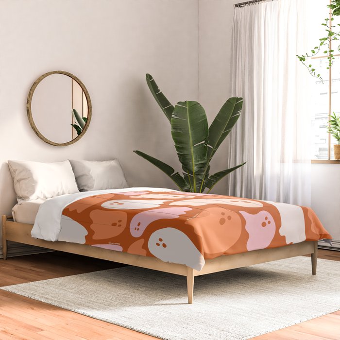 Ghost Print in Orange Comforter Gallery Image 2