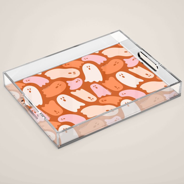 Ghost Print in Orange Acrylic Tray Gallery Image 1